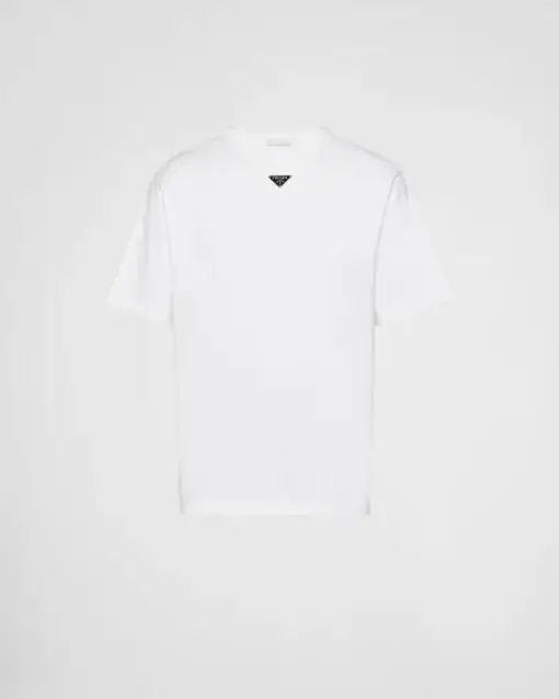 Prada Triangle-logo Cotton T-shirt White