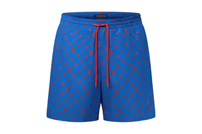 LV Monogram Swim Shorts Blue Aster
