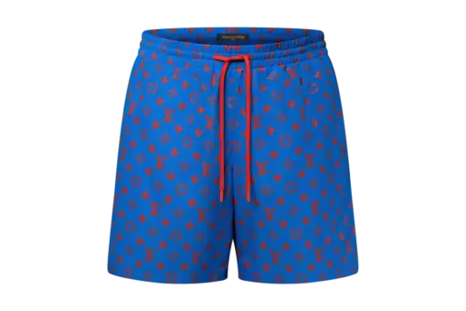 LV Monogram Swim Shorts Blue Aster