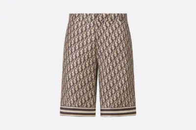Dior Oblique Bermuda Shorts Beige and Brown
