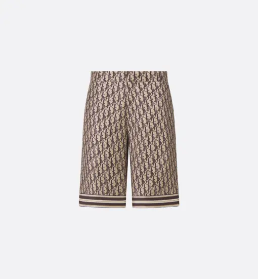 Dior Oblique Bermuda Shorts Beige and Brown