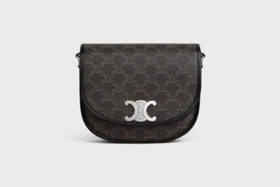 Celine MEDIUM BESACE TRIOMPHE IN TRIOMPHE CANVAS Black