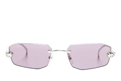 Cartier Eyewear Sunglasses with geometric frames Silver-colored
