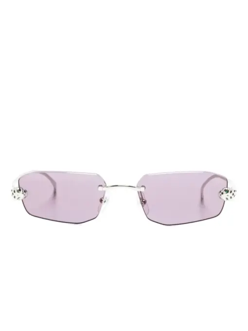 Cartier Eyewear Sunglasses with geometric frames Silver-colored