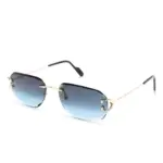 Cartier Eyewear Frameless Sunglasses Blue