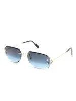 Cartier Eyewear Frameless Sunglasses Blue