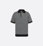 Dior Oblique Polo Shirt Beige, Blue and Black