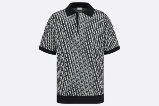 Dior Oblique Polo Shirt Beige, Blue and Black