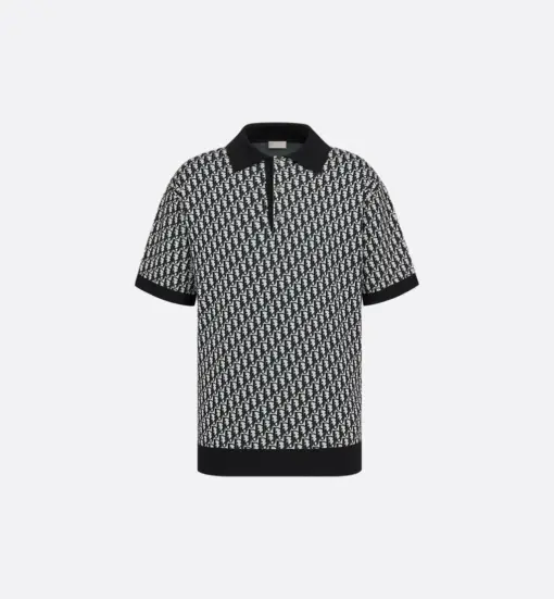 Dior Oblique Polo Shirt Beige, Blue and Black