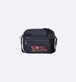 DIOR AND KAWS Mini Rider 2.0 Zipped Messenger Bag Navy Blue