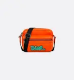 DIOR AND KAWS Mini Rider 2.0 Zipped Messenger Bag Orange
