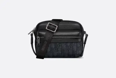 Dior Mini Rider 2.0 Zipped Messenger Bag Black