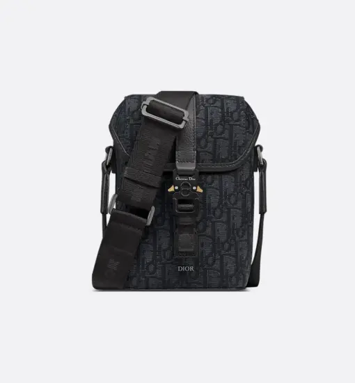 Dior Hit The Road Mini Vertical Flap Messenger Bag Black