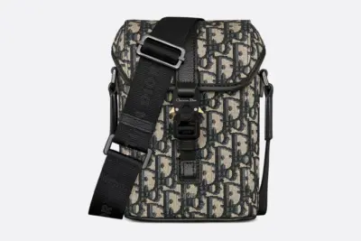 Dior Hit The Road Mini Vertical Flap Messenger Bag Beige