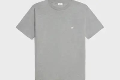 Celine triomphe loose t-shirt in cotton jersey grey