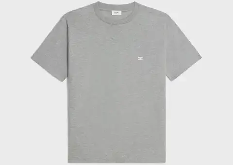 Celine triomphe loose t-shirt in cotton jersey grey