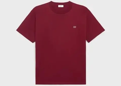 Celine triomphe loose t-shirt IN cotton jersey burgundy