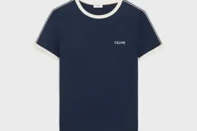 celine regular t-shirt in cotton jersey deep navy