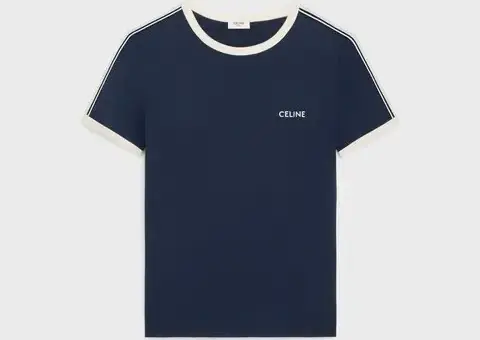 celine regular t-shirt in cotton jersey deep navy