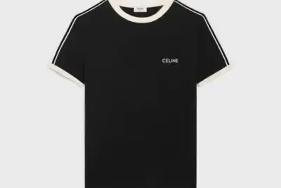 celine regular t-shirt in cotton jersey black
