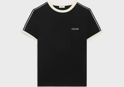 celine regular t-shirt in cotton jersey black