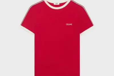 celine regular t-shirt in cotton jersey red