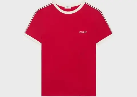 celine regular t-shirt in cotton jersey red