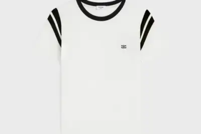 Celine triomphe regular t-shirt in cotton jersey white