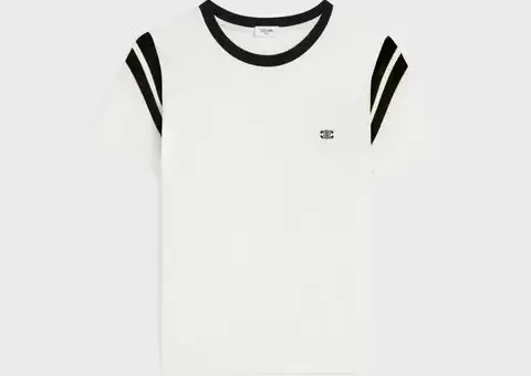 Celine triomphe regular t-shirt in cotton jersey white
