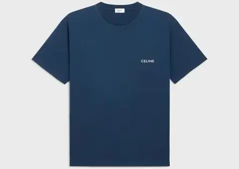 celine loose t-shirt in cotton jersey blue