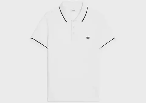 celine classic polo shirt in cotton piqué white