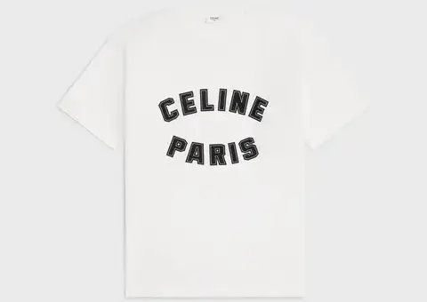 celine paris loose t-shirt IN cotton jersey white