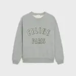 Loose Celine Paris sweatshirt made of cotton fleece grey
