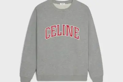 celine loose sweatshirt in COTTON FLEECE grey