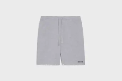 celine shorts in cotton fleece grey