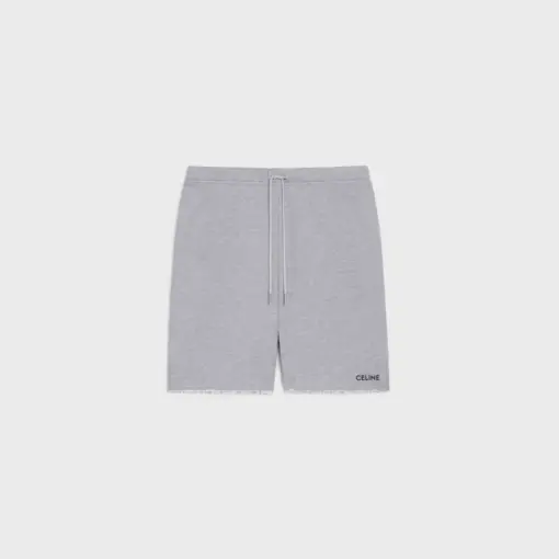 celine shorts in cotton fleece grey