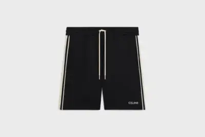 celine tracksuit shorts in double face jersey black