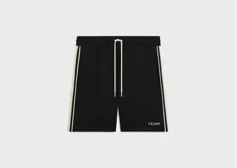 celine tracksuit shorts in double face jersey black