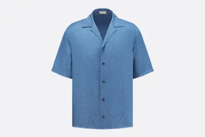 Dior Oblique short-sleeved shirt blue
