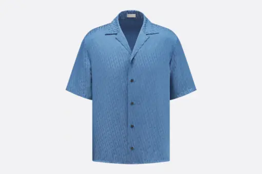 Dior Oblique short-sleeved shirt blue