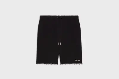 celine shorts in cotton fleece black