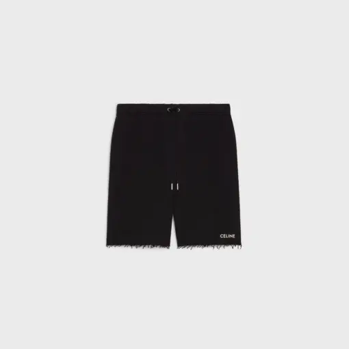 celine shorts in cotton fleece black