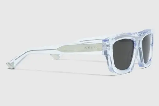 Rectangular frame sunglasses crystal grey