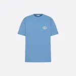 CD Icon T-Shirt, Relaxed Fit Blue Cotton Jersey