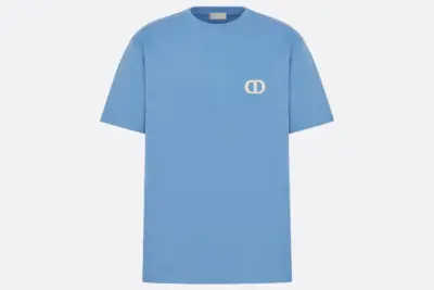CD Icon T-Shirt, Relaxed Fit Blue Cotton Jersey