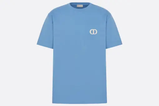 CD Icon T-Shirt, Relaxed Fit Blue Cotton Jersey