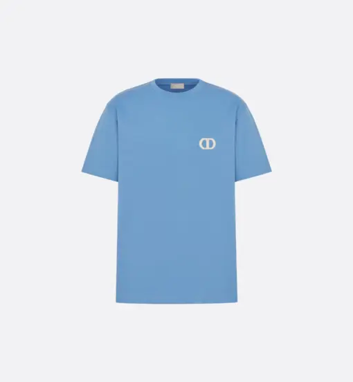 CD Icon T-Shirt, Relaxed Fit Blue Cotton Jersey