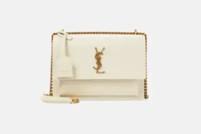 YSL sunset medium shoulder bag – white