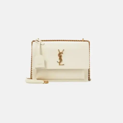 YSL sunset medium shoulder bag – white