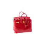 Hermes Braise Red Ferrari Crocodile Birkin 25 Handbag Kelly Bag